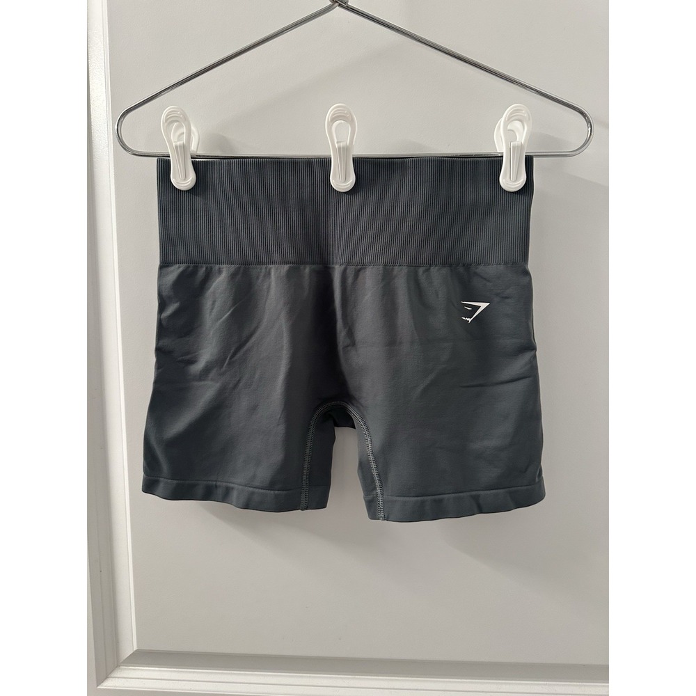 Gymshark Vital‎ Seamless 2.0 Shorts Charcoal Grey High Waisted Athletic Womens